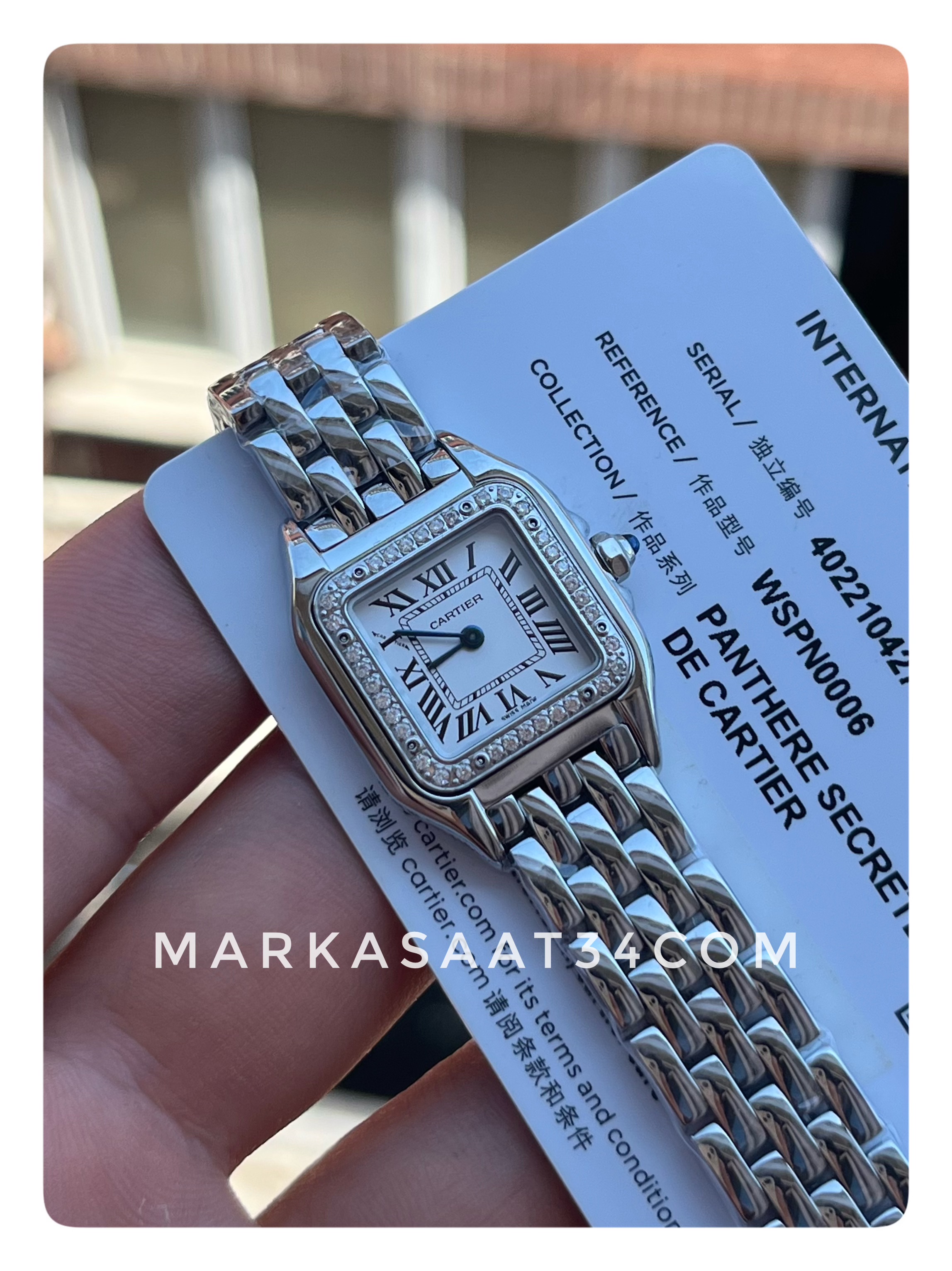 Cartier Pantere Silver Taşlı 22mm Small Superclone